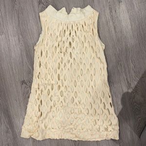 70s cream baby doll dress